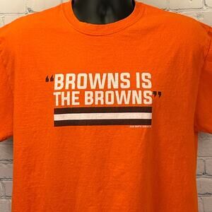 Browns is the Browns T Shirt Cleveland Barstool Sports Orange Tee Mens L Large